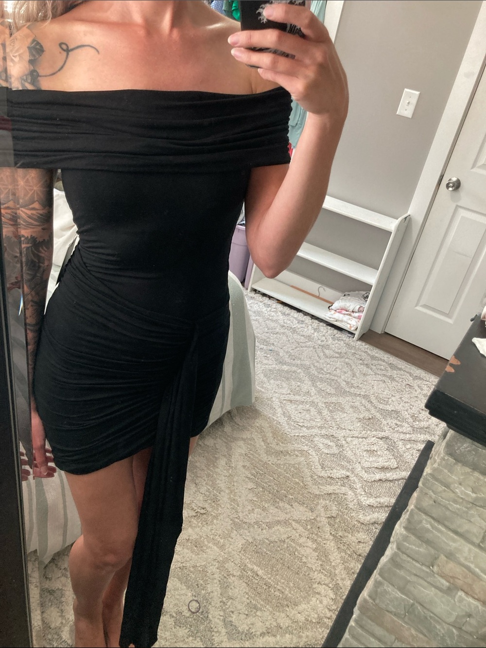 Elegant Black Off-Shoulder Dress